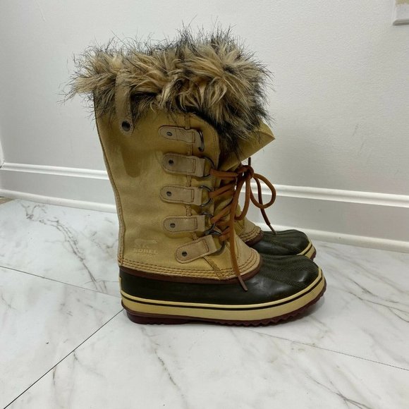 Sorel Shoes - Sorel Womens Lace Up Tan Black Winter Boots Size 7